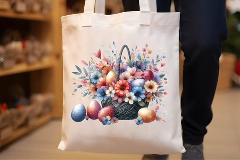 Watercolor Easter Baskets Clipart Sublimation Rupkotha 