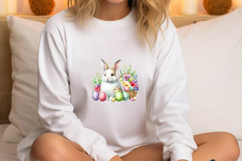 Watercolor Easter Bunny Clipart Sublimation Rupkotha 