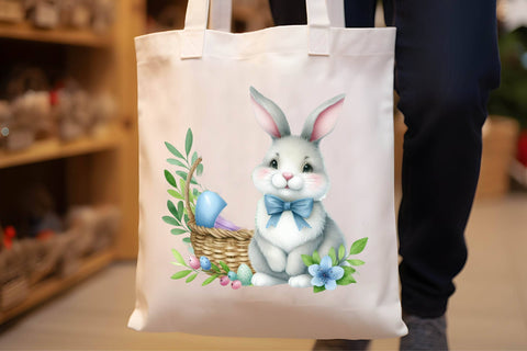 Watercolor Easter Bunny Clipart Sublimation Rupkotha 