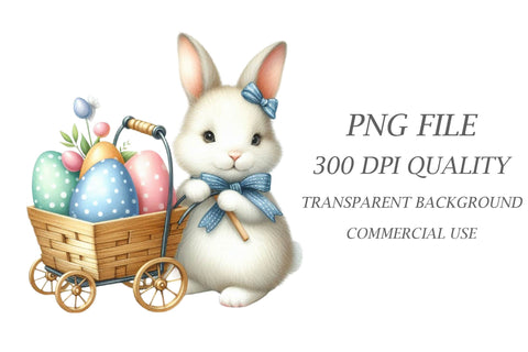 Watercolor Easter Bunny Clipart Sublimation Rupkotha 