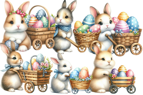 Watercolor Easter Bunny Clipart Sublimation Rupkotha 