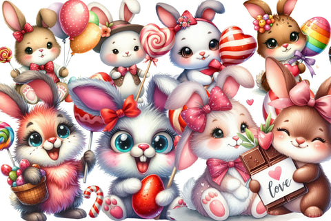 Watercolor Easter Bunny Egg Lolipop Sublimation Rupkotha 