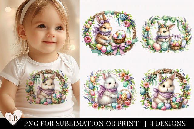 Watercolor Easter Bunny Sublimation Bundle Sublimation BijouBay 