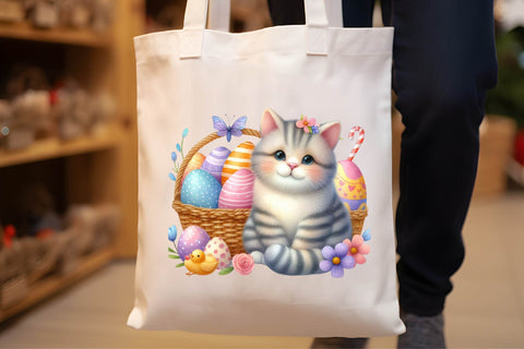 Watercolor Easter Cat Clipart Sublimation Rupkotha 