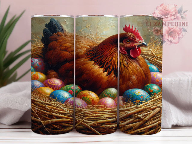 Watercolor Easter Chicken Tumbler, Easter Chicken Tumbler, Artistic Chicken Wrap, Spring Watercolor Wrap, Stylish 20oz Wrap, Sublimation Design, Trendy Gift Idea Sublimation Li Zamperini 