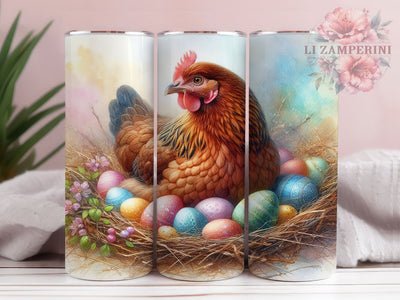 Watercolor Easter Chicken Tumbler, Easter Chicken Tumbler, Artistic Chicken Wrap, Spring Watercolor Wrap, Stylish 20oz Wrap, Sublimation Design, Trendy Gift Idea Sublimation Li Zamperini 