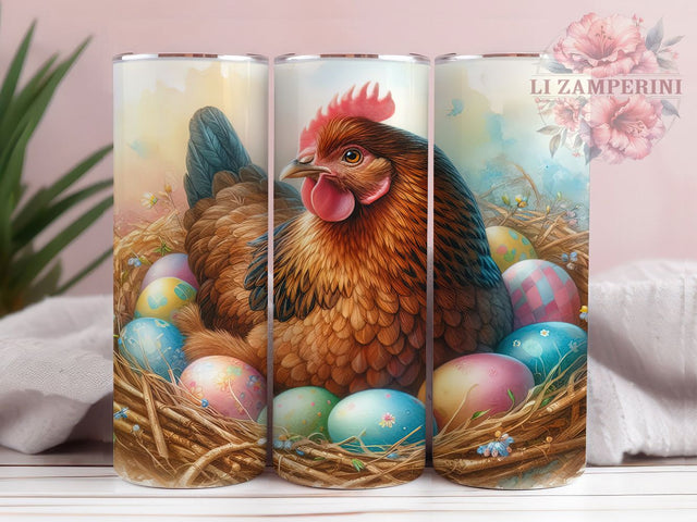 Watercolor Easter Chicken Tumbler, Easter Chicken Tumbler, Artistic Chicken Wrap, Spring Watercolor Wrap, Stylish 20oz Wrap, Sublimation Design, Trendy Gift Idea Sublimation Li Zamperini 