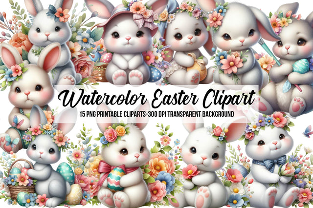 Watercolor Easter Clipart Sublimation Rupkotha 
