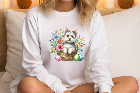 Watercolor Easter Dog Clipart Sublimation Rupkotha 