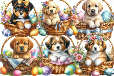 Watercolor Easter Dog Clipart Sublimation Rupkotha 