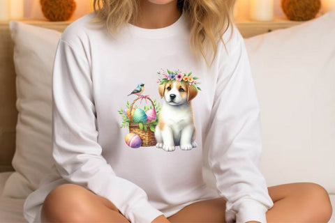 Watercolor Easter Dog Clipart Sublimation Rupkotha 