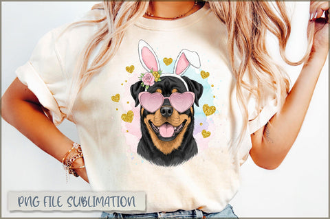 Watercolor Easter Dog Coquette PNG Sublimation Shetara Begum 