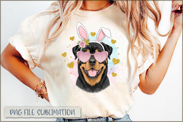 Watercolor Easter Dog Coquette PNG Sublimation Shetara Begum 