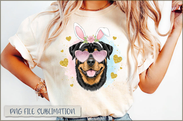 Watercolor Easter Dog Coquette PNG Sublimation Shetara Begum 