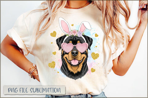 Watercolor Easter Dog Coquette PNG Sublimation Shetara Begum 