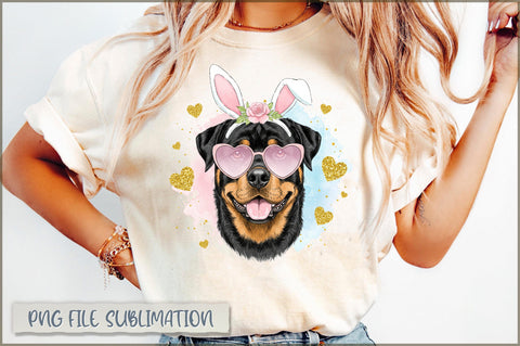 Watercolor Easter Dog Coquette PNG Sublimation Shetara Begum 