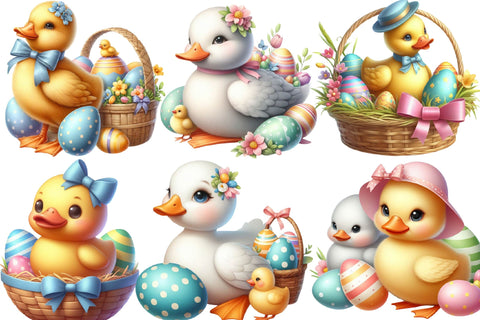 Watercolor Easter Duckling Clipart Sublimation Rupkotha 
