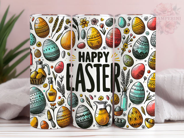 Watercolor Easter Egg 20oz Tumbler Wrap PNG, Straight & Tapered Tumbler Wrap, Happy Easter Tumbler Png, Instant Digital Download Sublimation Li Zamperini 