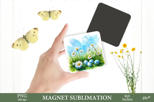 Watercolor Easter Egg PNG. Fridge Magnet Sublimation PNG Sublimation Olga Terlyanskaya 