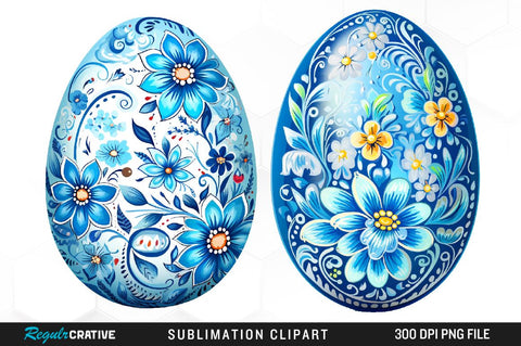 Watercolor Easter Eggs Clipart Bundle Sublimation Regulrcrative 