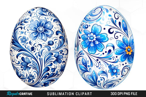 Watercolor Easter Eggs Clipart Bundle Sublimation Regulrcrative 