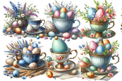 Watercolor Easter Eggs Clipart Sublimation Rupkotha 