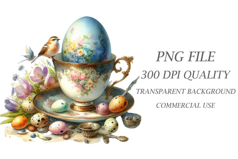 Watercolor Easter Eggs Clipart Sublimation Rupkotha 