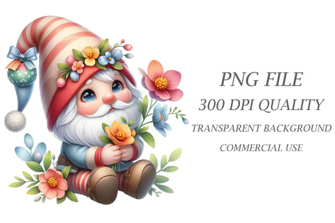 Watercolor Easter Gnome Clipart Sublimation Rupkotha 