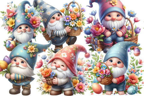 Watercolor Easter Gnome Clipart Sublimation Rupkotha 