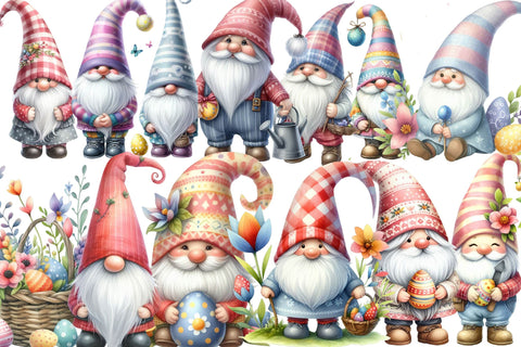 Watercolor Easter Gnome Clipart Sublimation Rupkotha 