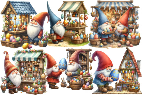 Watercolor Easter Gnome Clipart Sublimation Rupkotha 