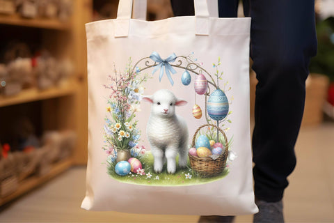 Watercolor Easter Lamb Clipart Sublimation Rupkotha 