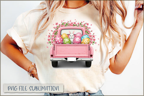 Watercolor Easter PNG, Easter Truck Sublimation Sublimation Shetara Begum 