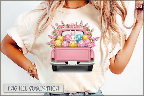 Watercolor Easter PNG, Easter Truck Sublimation Sublimation Shetara Begum 
