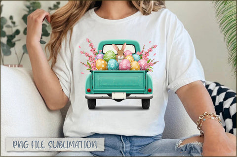 Watercolor Easter PNG, Easter Truck Sublimation Sublimation Shetara Begum 