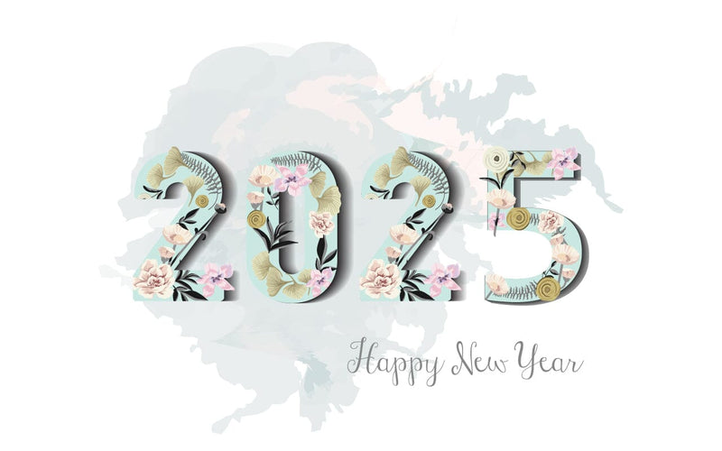 Watercolor Elegant Floral 2025 New Year Design. SVG naemmiah021 