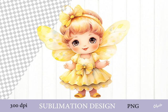 Watercolor Fairy Girl Sublimation. Baby Doll PNG Sublimation Olga Terlyanskaya 