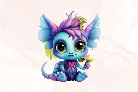Watercolor Fairy Monster Sublimation Clipart Bundle Sublimation Designangry 