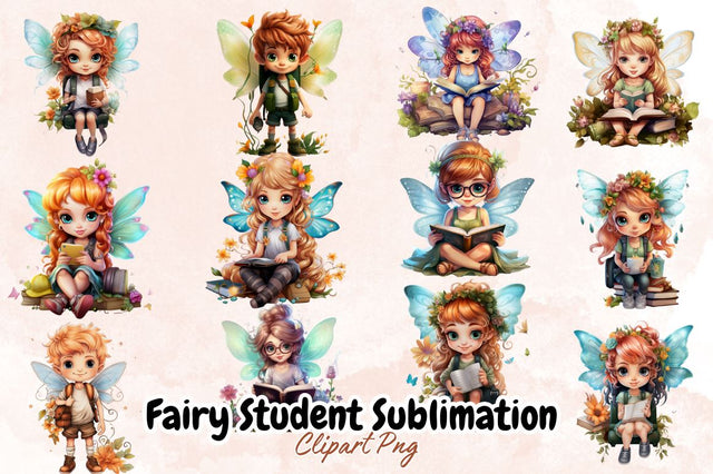Watercolor Fairy Student Sublimation Clipart Bundle Sublimation Designangry 