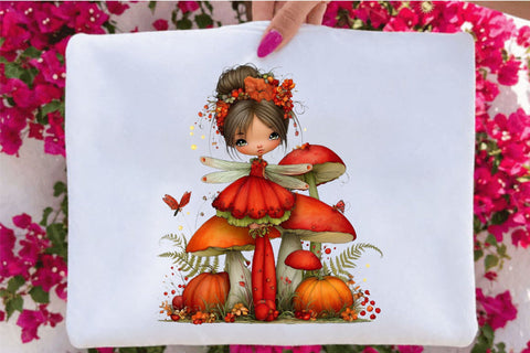 Watercolor Fall Fairy Clipart Sublimation SVGArt 