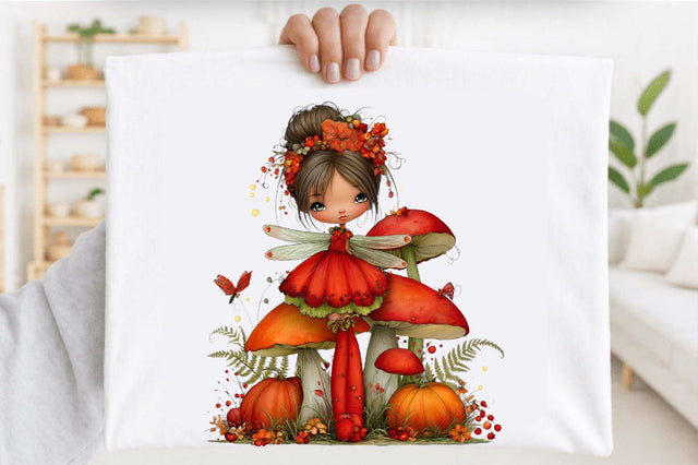 Watercolor Fall Fairy Clipart Sublimation SVGArt 