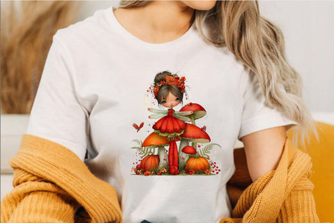 Watercolor Fall Fairy Clipart Sublimation SVGArt 