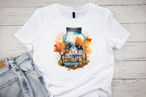 Watercolor Fall in Jar Watercolor Clipart Bundle Sublimation Designangry 