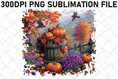 Watercolor Fall Landscape Print Sublimation for PNG Sublimation afrosvg 