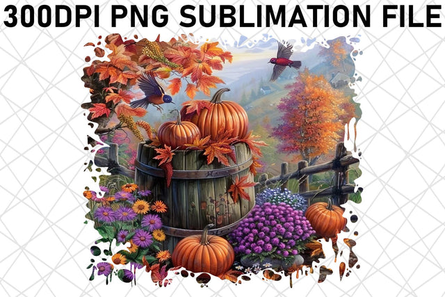 Watercolor Fall Landscape Print Sublimation for PNG Sublimation afrosvg 