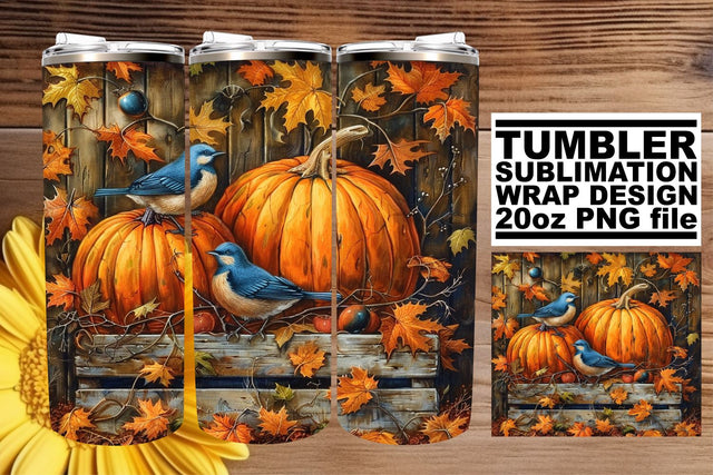 Watercolor Fall Landscape Tumbler Wrap for Sublimation 20oz Sublimation afrosvg 