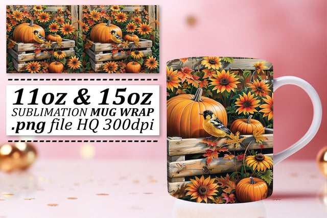 Watercolor Fall Mug Wrap for Sublimation 11oz/15oz Sublimation afrosvg 