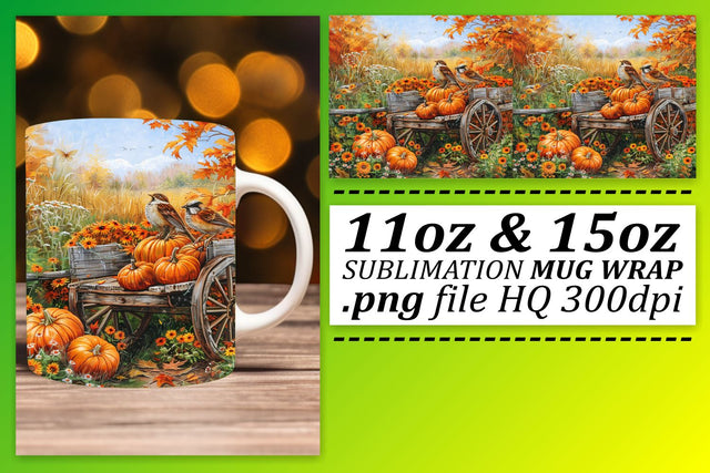 Watercolor Fall Mug Wrap Sublimation 11oz/15oz Sublimation afrosvg 