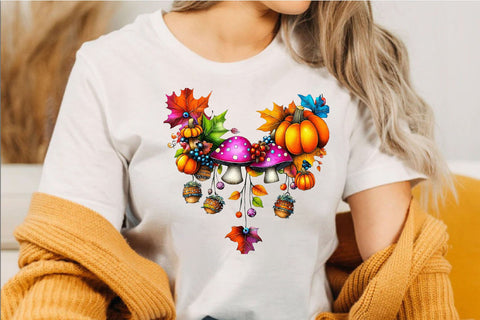 Watercolor Fall Mushroom Clipart Bundle. Sublimation SVGArt 