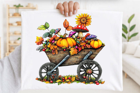Watercolor Fall Mushroom Clipart Bundle. Sublimation SVGArt 